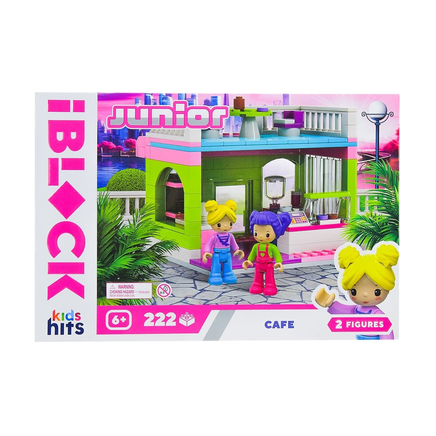 Іграшка-конструктор iBlock Junior Кафе, у коробці, від 6 років, 32*21.5*5 см, 222 деталі, 2 фігурки (KH08/003/4)